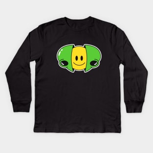 Happy Alien Smiley Kids Long Sleeve T-Shirt